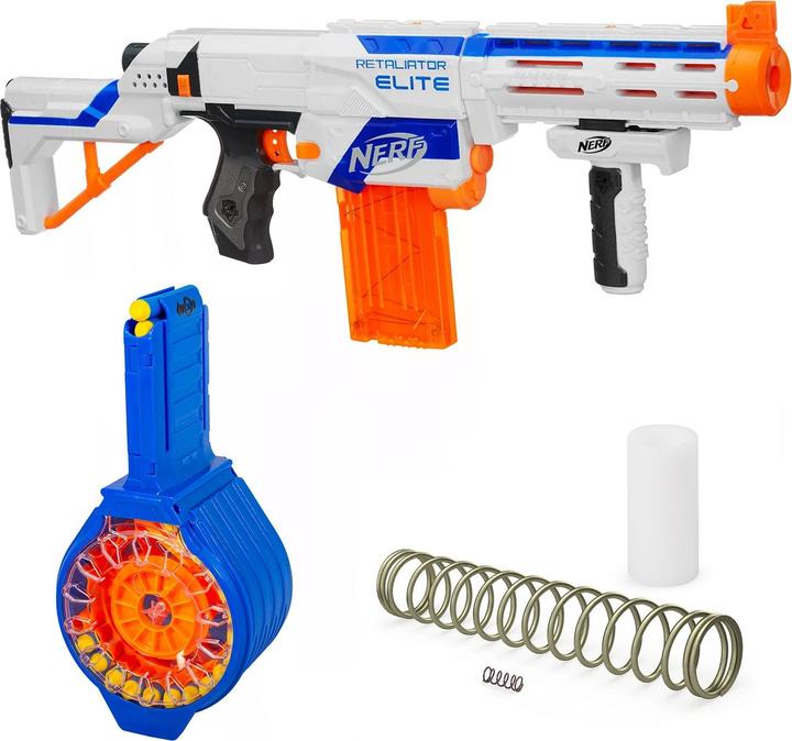 Produktbild Nerf Tuning-Mega-Pack inkl. Retaliator Blaster,Trommelmagazin, Tuning-Feder