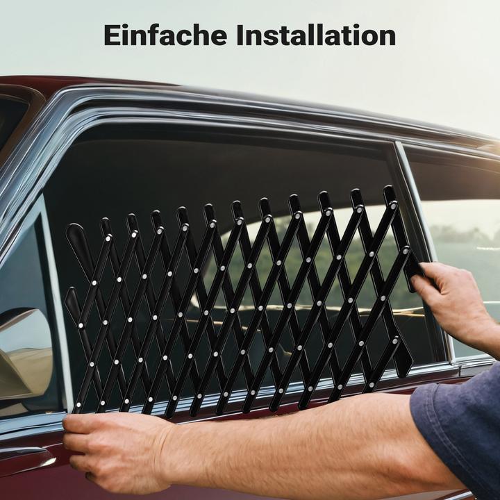 Produktbild Wiltec Fudajo Hundeschutzgitter Autofenster 17,7x24cm Lüftungsgitter Fenstergitter Auto (Hund, Reflektoren)