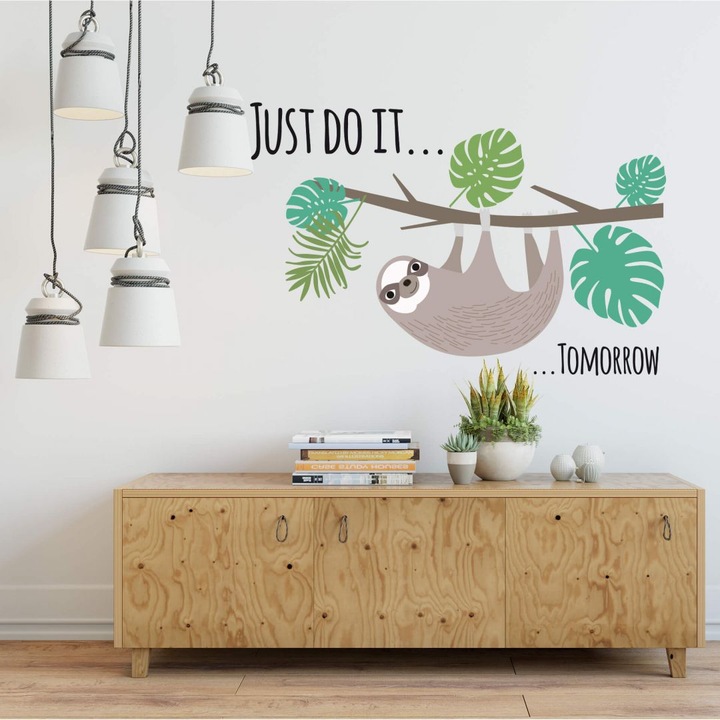 Produktbild Trenddeko Faultier - Just do it tommorow (129 x 80 cm)