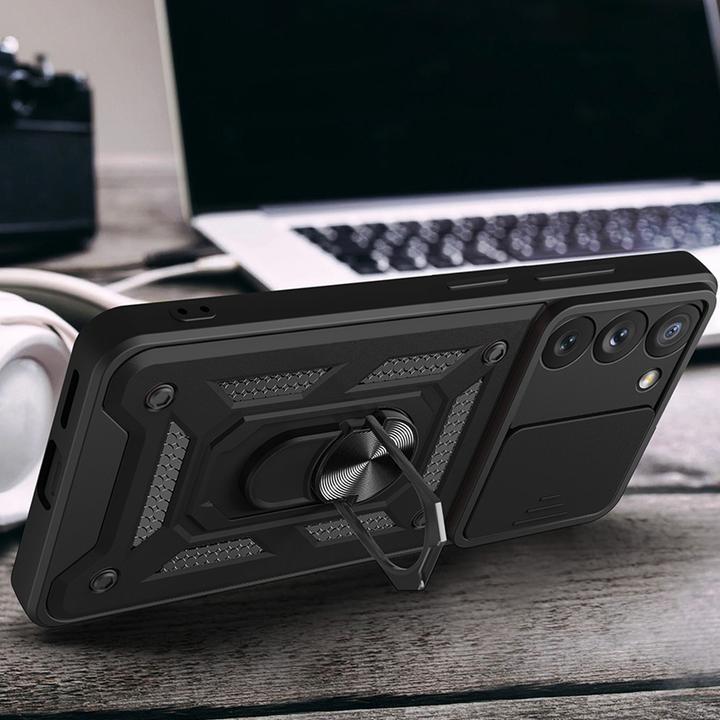 Produktbild Hurtel Hybrid Armor Camshield Hülle für Samsung Galaxy S23+ gepanzerte Hülle mit Kameraabdeckung rot (Samsung Galaxy S23+)