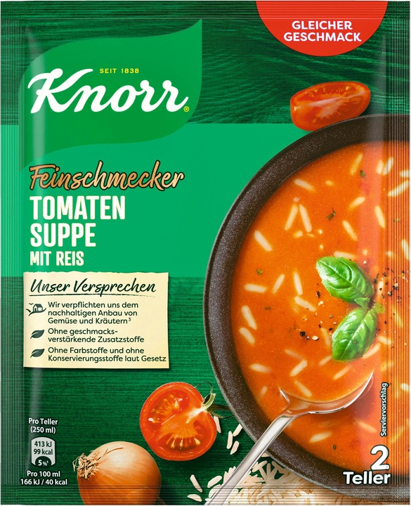 Image du produit Knorr Soupe de tomates gourmande avec du riz (500 ml)