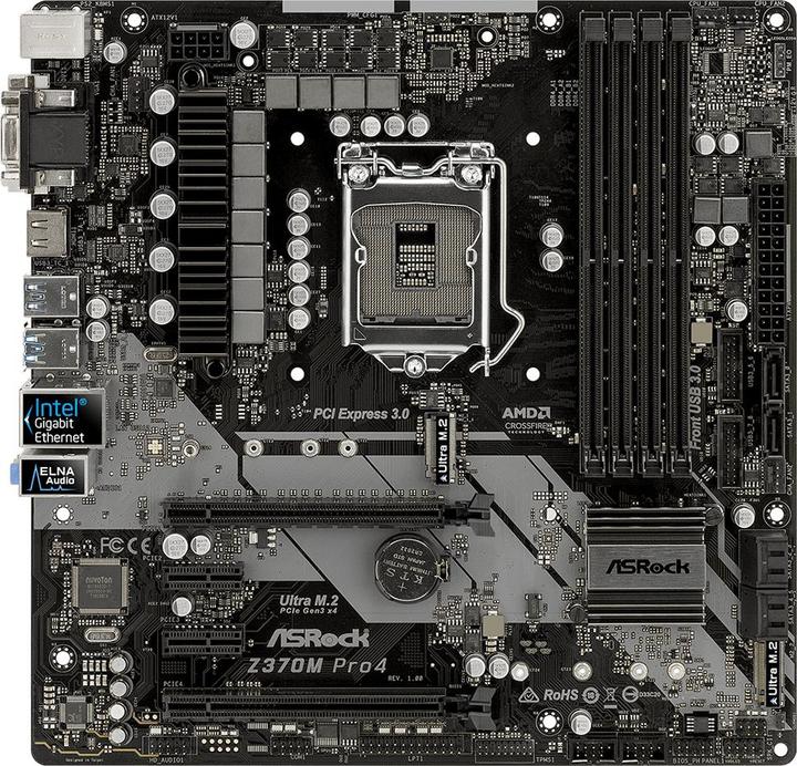 Produktbild AsRock Z370M Pro4 (LGA 1151, Intel Z370, mATX)