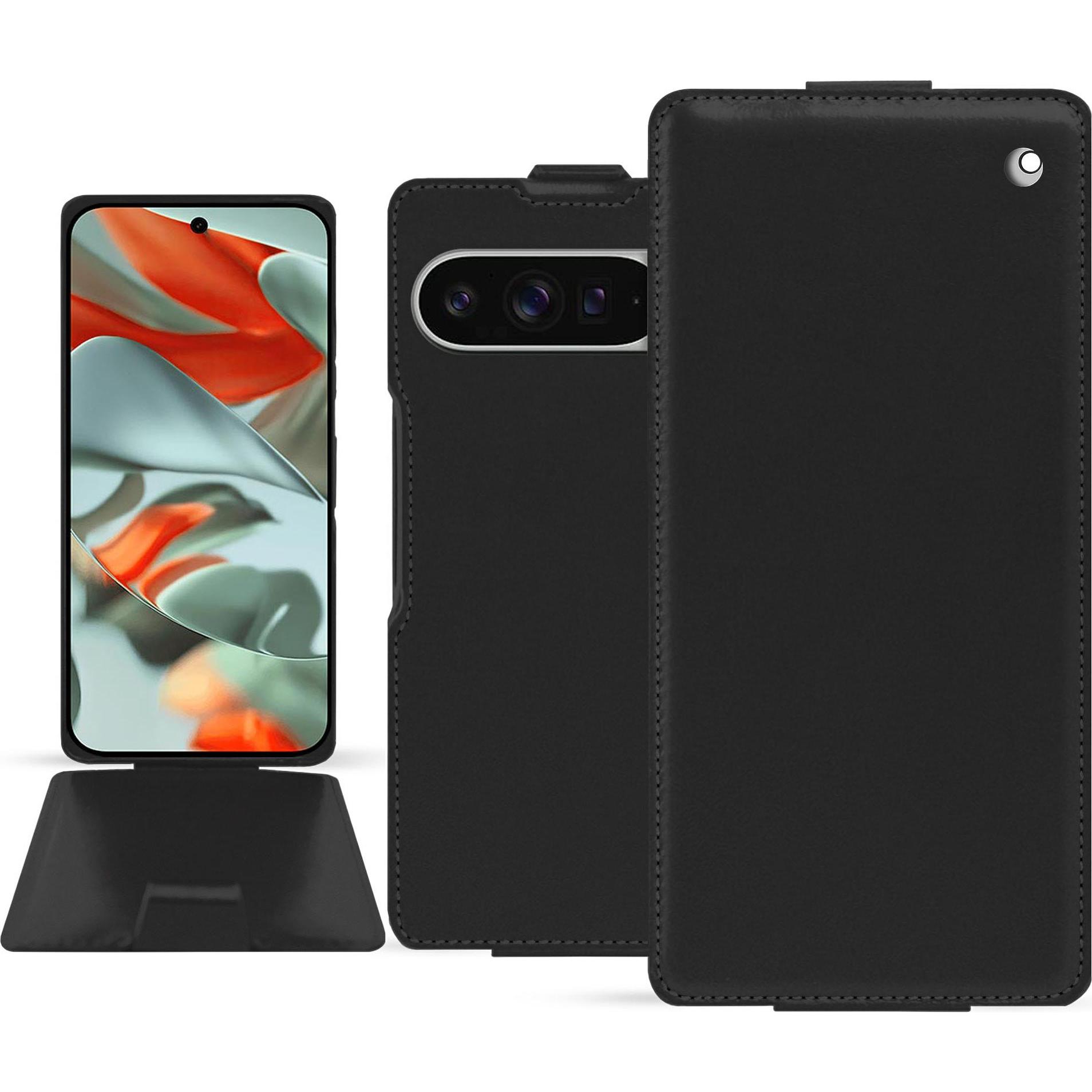 Noreve Lederschutzhülle vertikal (Google Pixel 9 Pro XL), Smartphone Hülle, Schwarz