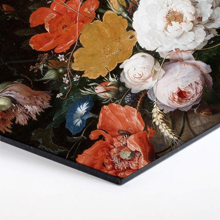 Image du produit Trenddeko Nature morte avec des fleurs et une horloge (75 x 65 cm)