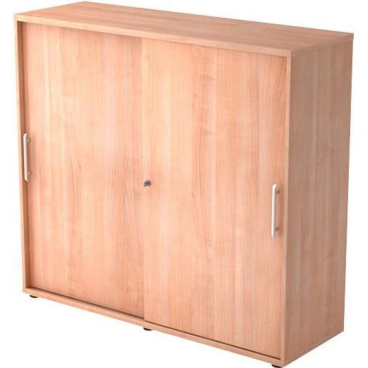 Hammerbacher, Aktenschrank, Schiebetürschrank 3OH 120cm RE Nussb./Nussb. (120 x 40 x 110 cm)