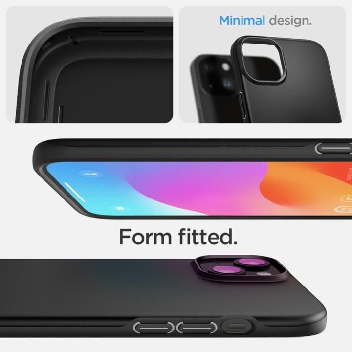 Actual product image Spigen Thin Fit iPhone 15 6.1" czarny/black ACS06776 (Apple iPhone 15)