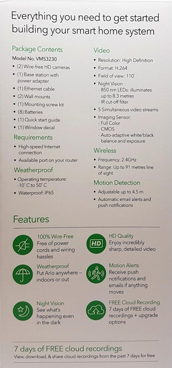 Actual product image Arlo VMS3230 set of 2 (1280 x 720 pixels)