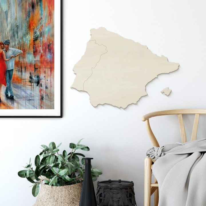 Produktbild Trenddeko Karte Iberische Halbinsel (63 x 47 cm)