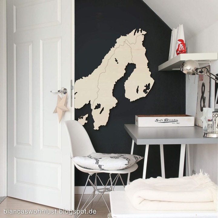 Actual product image Trenddeko Map Scandinavia (44 x 55 cm)