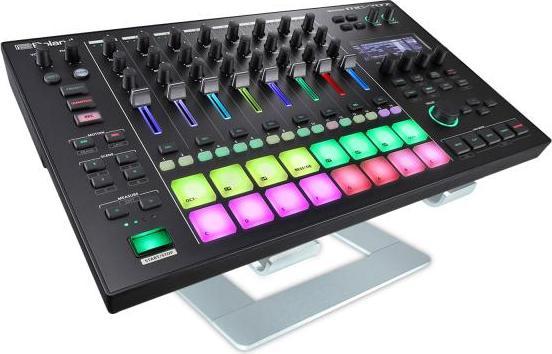 Actual product image Roland MC-707 Groovebox with stand silver