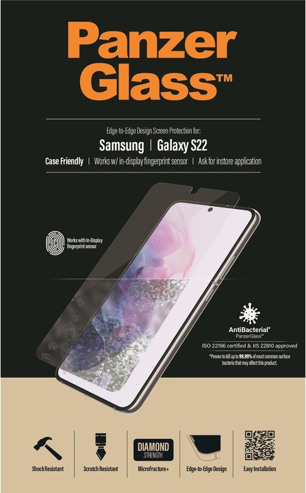 Actual product image PanzerGlass Case Friendly (1 Piece, Samsung Galaxy S22+)