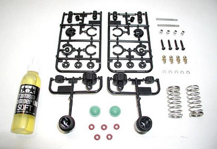 Produktbild Tamiya 1:10 Öldruckstossdämpfer Schwarz mit Federn Silber 4 St.