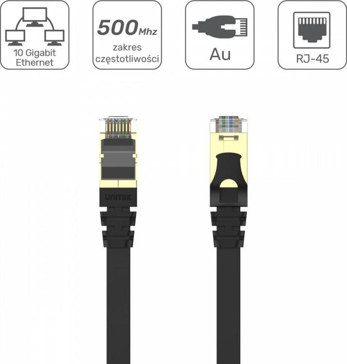 Actual product image Unitek RJ45, Cat.7, SSTP, 5m, juoda (C1897BK-5M) (S/FTP, CAT7, 5 m)
