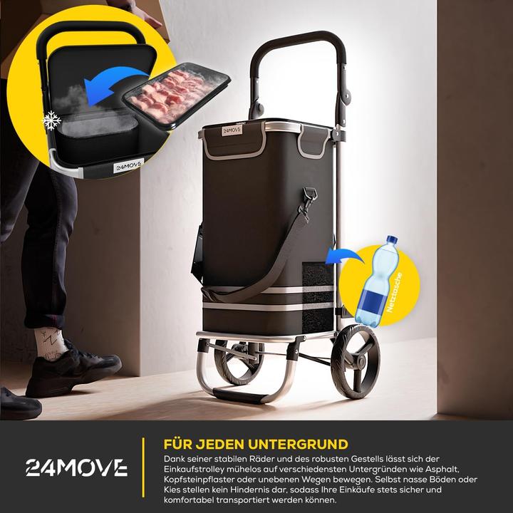 Produktbild 24Move Klappbarer Einkaufstrolley mit Kühlfach