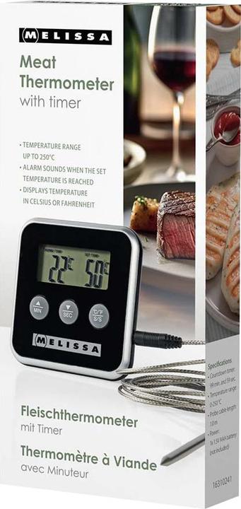 Immagine prodotto Melissa Fleischthermometer | bis zu 250°C | Alarm Timer | LCD Display