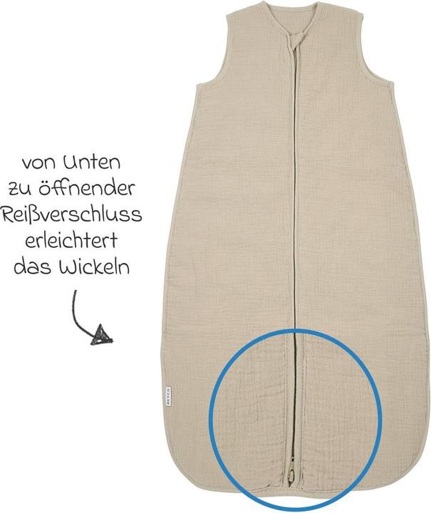 Produktbild Meyco Schlafsack winter - pre-washed musselin (110 cm)