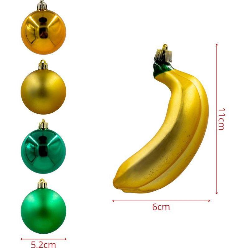 Koopman, Decorazioni per albero di Natale, Bombka Dekoracyjna Plastikowa Bezpieczna 7szt Banany Mica (7x)