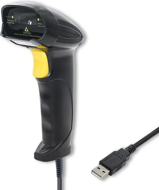 Actual product image Qoltec 1D Laser Barcode Scanner | USB | Black (1D barcodes)