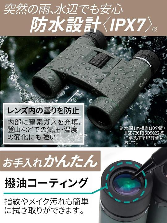 Actual product image Kenko Ultraview EX Pocket Binoculars, 10x25 Magnification, Waterproof, Lightweight & Compact (10x, 25 mm)