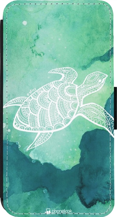 Produktbild PhoneLook Hülle Wallet schwarz Turtle Aztec Watercolor (Apple iPhone 14 Pro)