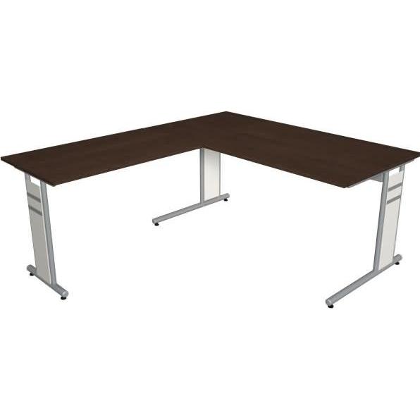 Kerkmann, Schreibtisch, Schreibtisch Form4 160 C-Fuss-Gestell 160x80x68-82cm / Anbau 100x60cm wenge