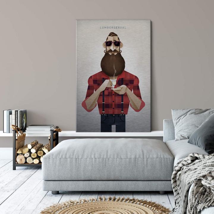 Actual product image Trenddeko Silver Effect - Lumbersexual (75 x 120 cm)