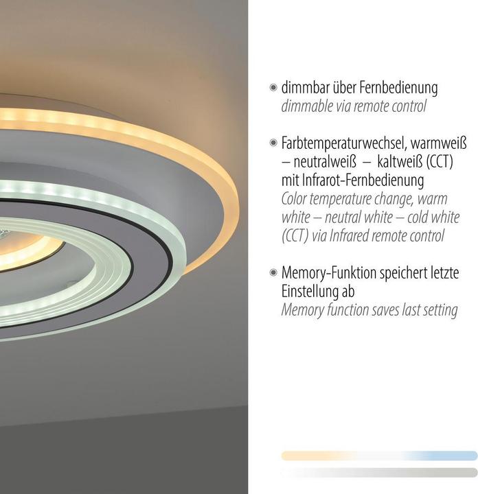 Actual product image Just Light LED Deckenlampe TOLAGO CCT Farbtemperaturwechsel Fernbedienung Nachtlicht
