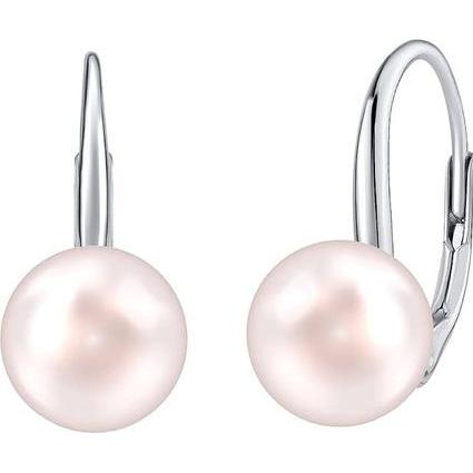 Silvego, Ohrringe, Silver earrings with light pink pearl Swarovski Â Crystals VSW015ELPS