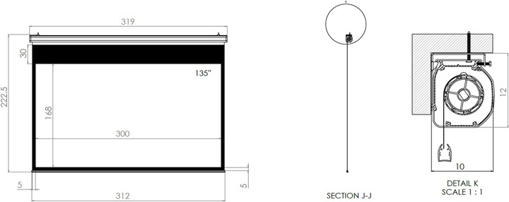 Produktbild Bestvision Leinwand mit Motor 16:9, weiss, 135" (135", 16:9)