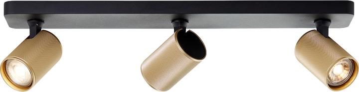Produktbild Brilliant Plafondspot Marty GU10 3x5W 3000K - Zwart/Goudkleurig (345 lm, GU10)