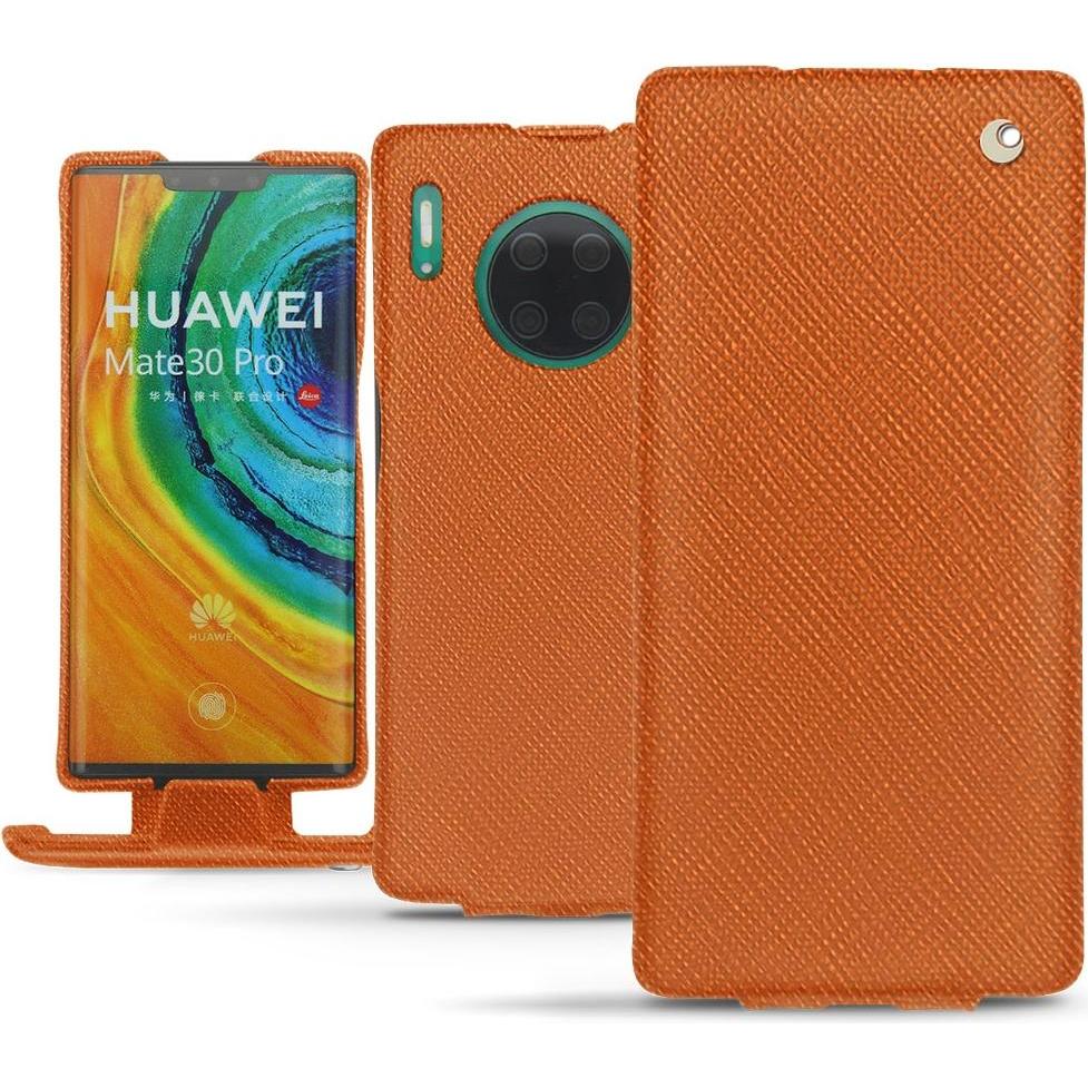 Noreve Lederschutzhülle vertikal (Huawei Mate 30 Pro), Smartphone Hülle, Orange