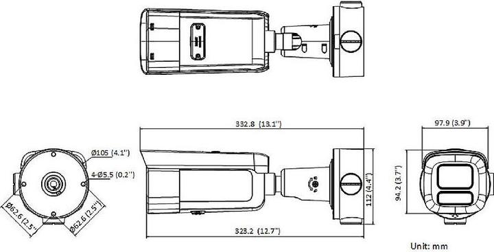 Actual product image Hikvision DS-2CD3646G2T-IZSY(7-35mm)(H)eF Bullet 4MP AcuSense (1920 x 1080 Pixels, 2688 x 1520 pixels, 640 x 480 pixels)