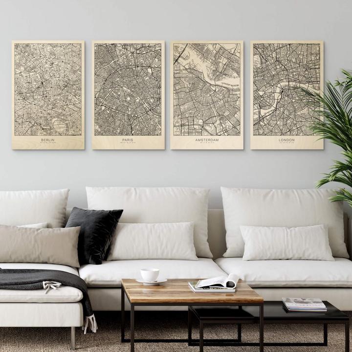 Actual product image Trenddeko City map Paris (20 x 30 cm)