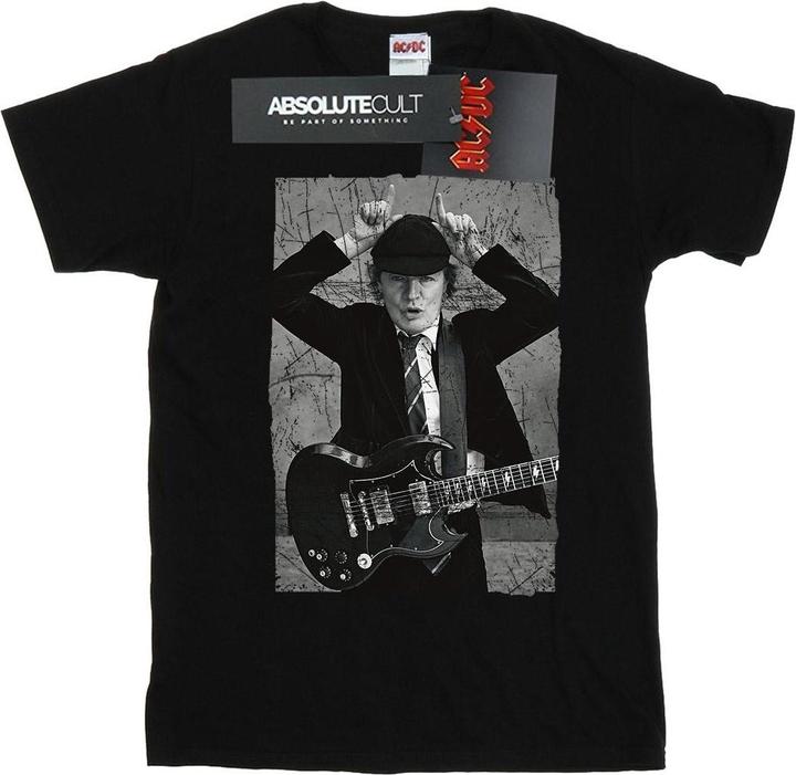 Image du produit AC/DC Femme/Les femmes Angus Young Photo Distressed Coton Boyfriend T-Shirt (M)