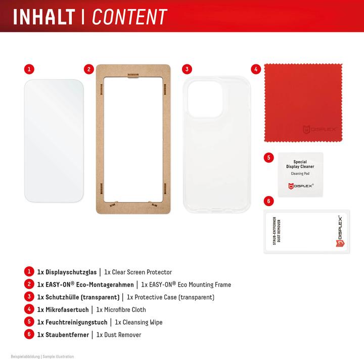 Productafbeelding Displex Real Glass, 2D Panzerglas + Handyhülle (1 Pcs., Apple iPhone 16)