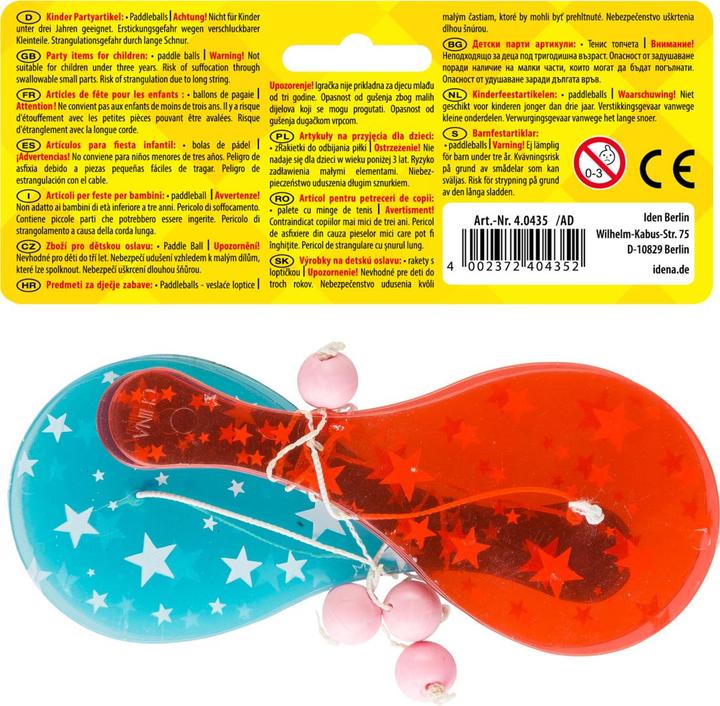 Actual product image Idena Party Fun Paddleballs 4 pieces