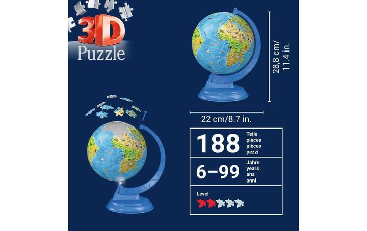 Image du produit Ravensburger Globe pour enfants avec lumière (180 pièces)