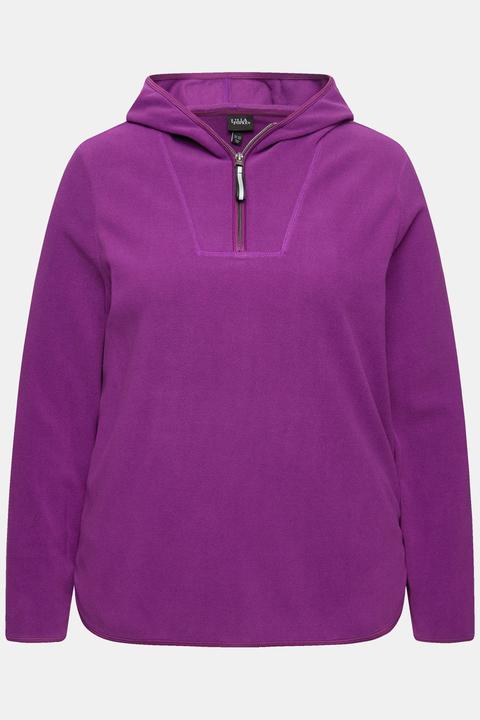 Immagine prodotto Ulla Popken Pullover polo dal taglio corto e oversize con cappuccio, maniche lunghe e materiale riciclato (46, 48)