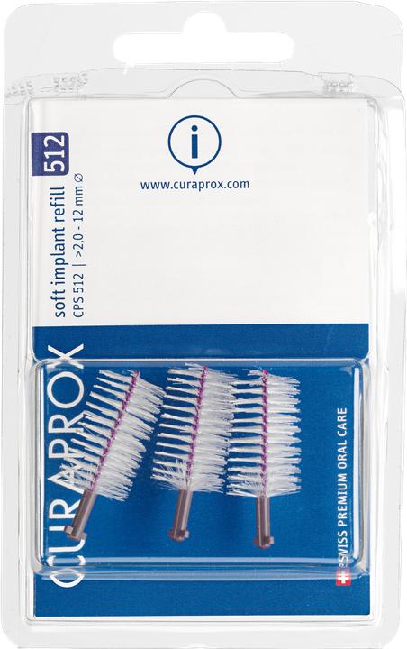 Produktbild Curaprox CPS 512 Soft Implant Bürste violett 3 Stk (3 x, 12 mm)