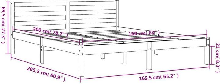 Actual product image vidaXL Bettgestell (160 x 200 cm)