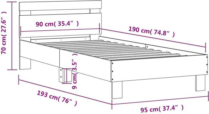 Image du produit vidaXL Bettgestell (90 x 190 cm)