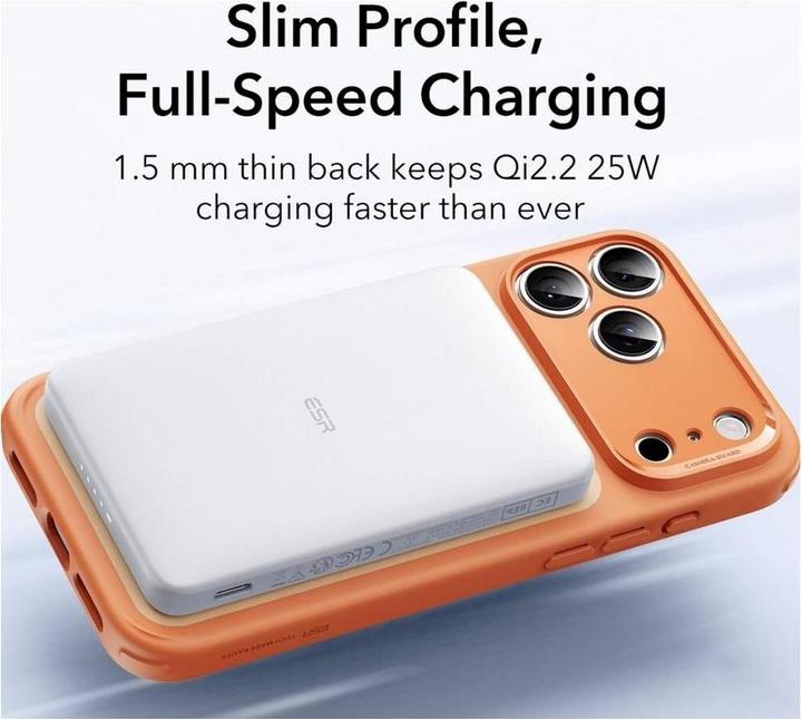 Actual product image ESR Classic Hybrid Magnetic Case (Camera Control), for iPhone 17 Pro, Frosted Orange (Apple iPhone 17 Pro)
