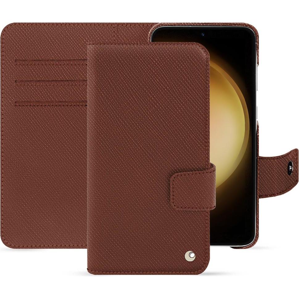 Noreve Lederschutzhülle Samsung Galaxy S23+ (Samsung Galaxy S23+), Smartphone Hülle, Braun