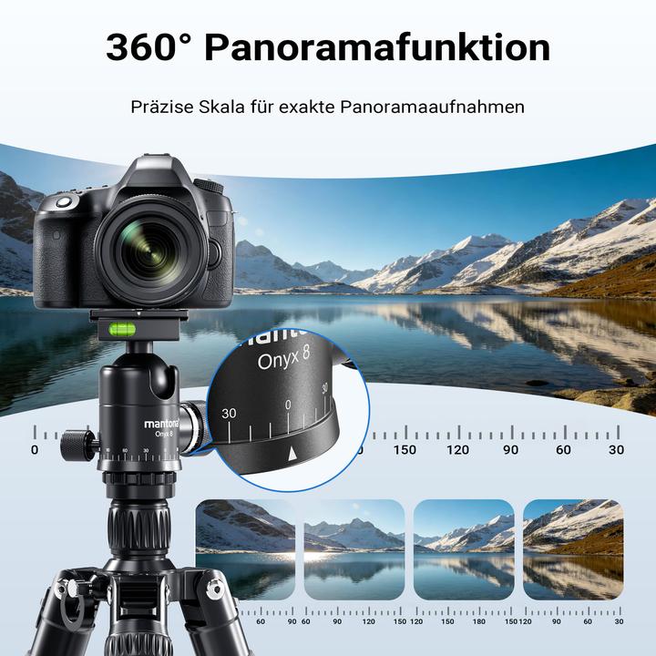 Produktbild mantona Wolverine L 284 + Onyx 8 Kugelkopf Set Stativkopf Fotostativ Aluminium (Kunststoff, Metall)