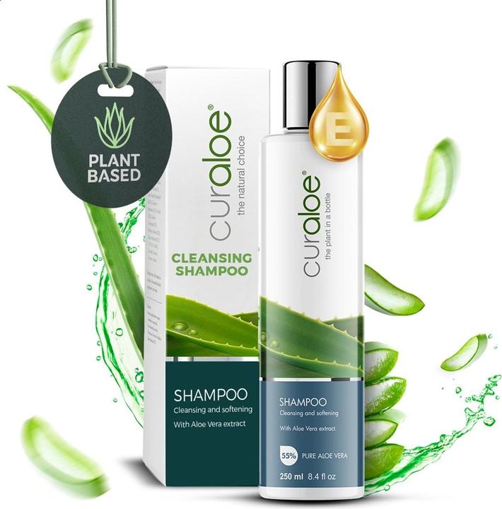 Curaloe Aloe Vera Shampoo für Männer und Frauen 55% reine Bio-Aloe Pflegend und feuchtigkeitsspendend 8.5oz (Flüssiges Shampoo)