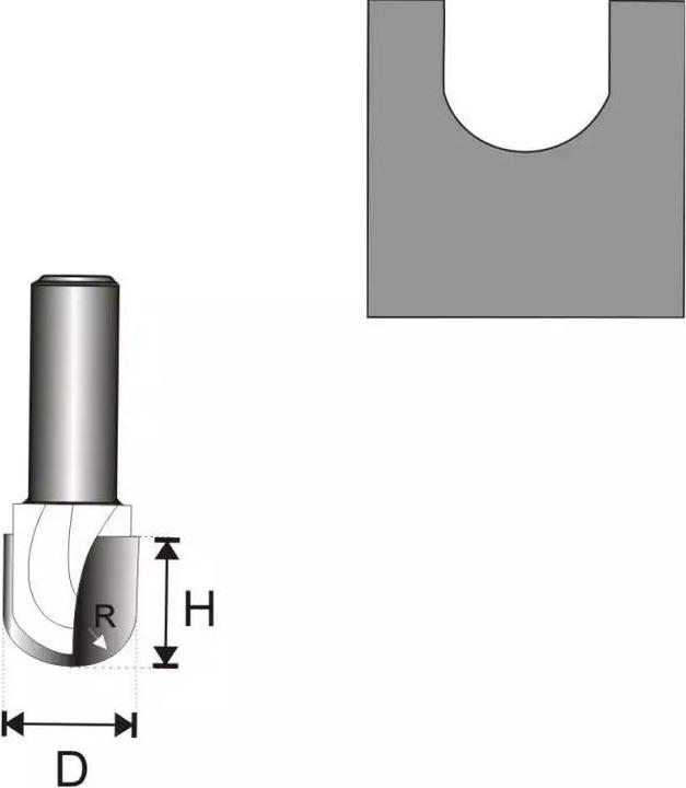 Image du produit Dedra Coupe-bois à rainure en U D8 25,4 x 22,5 x 12,7 mm - 07F073B