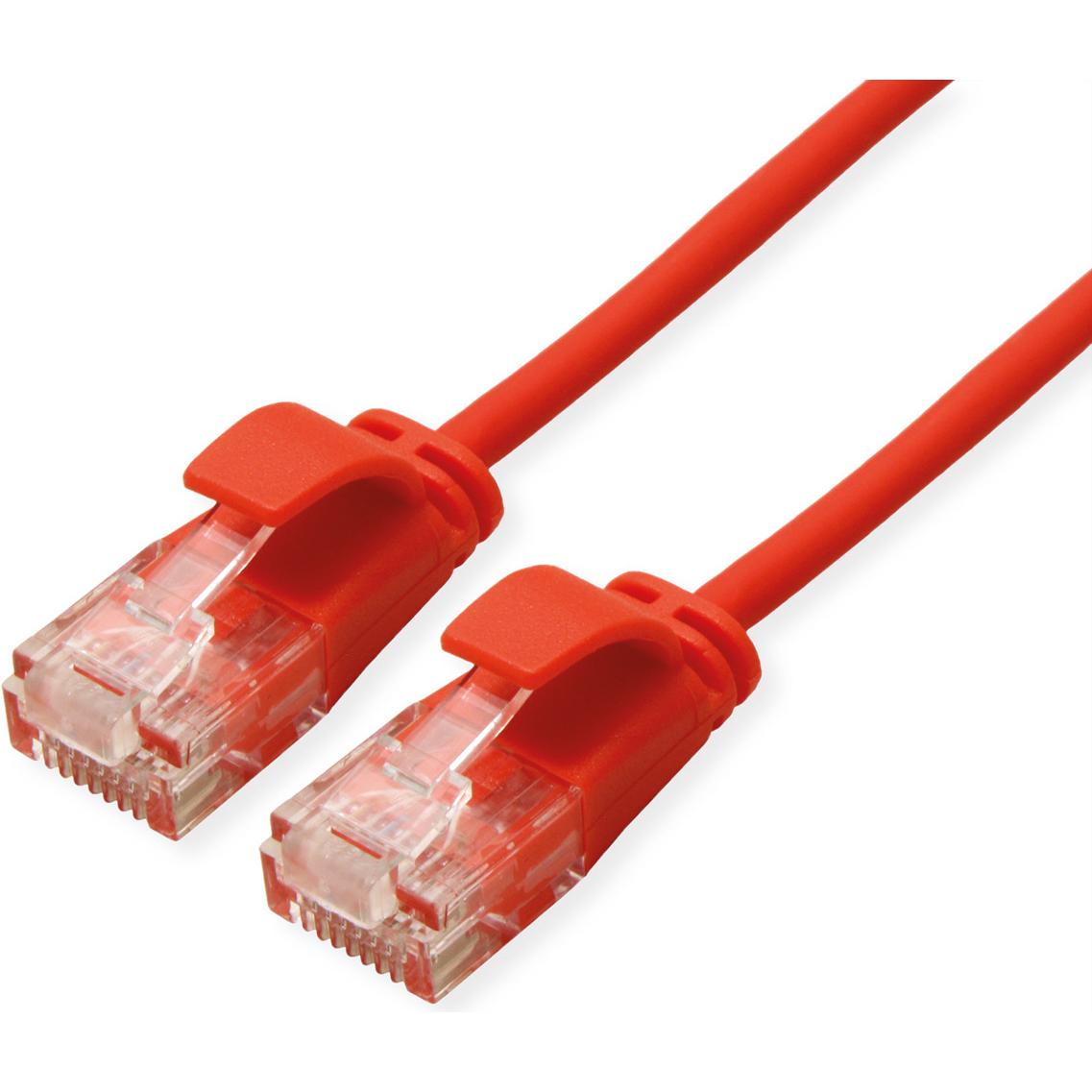 Roline UTP DataCenter Patchkabel Kat.6A, LSOH, slim, rot, 0,5 m (UTP, CAT6a, 0.50 m), Netzwerkkabel
