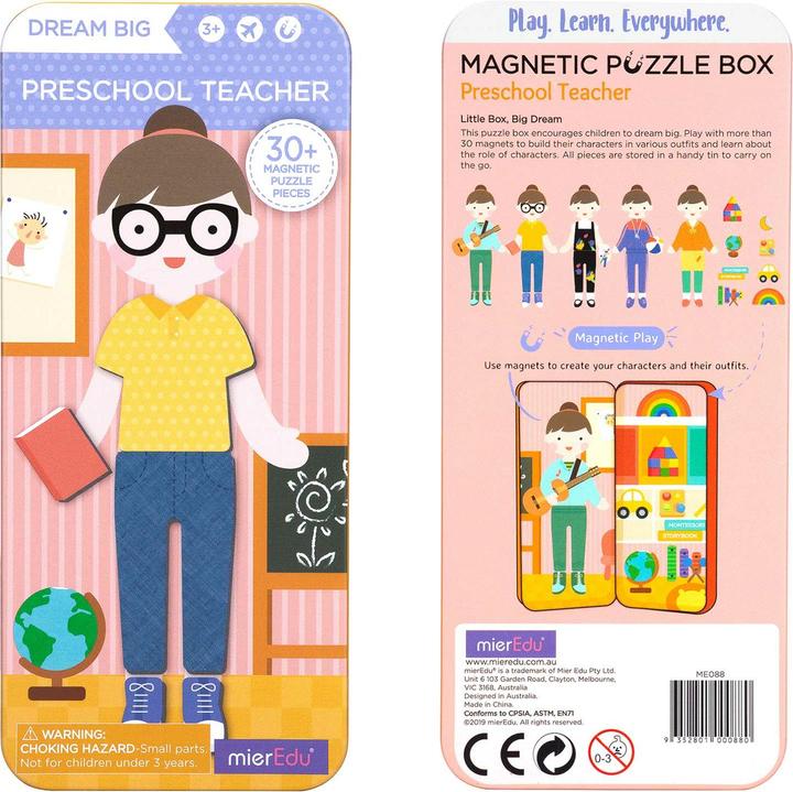 Produktbild mierEdu Magnetspiel Box Dress Up - Lehrer zum Verkleiden I Fördert Motorik + Fantasie I Ideal für zu Hause (32 Teile)