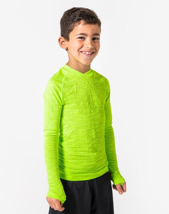Produktbild Kipsta Kids' Long-Sleeved Thermal Base Layer Top Keepdry 500 - Space Lime (140)