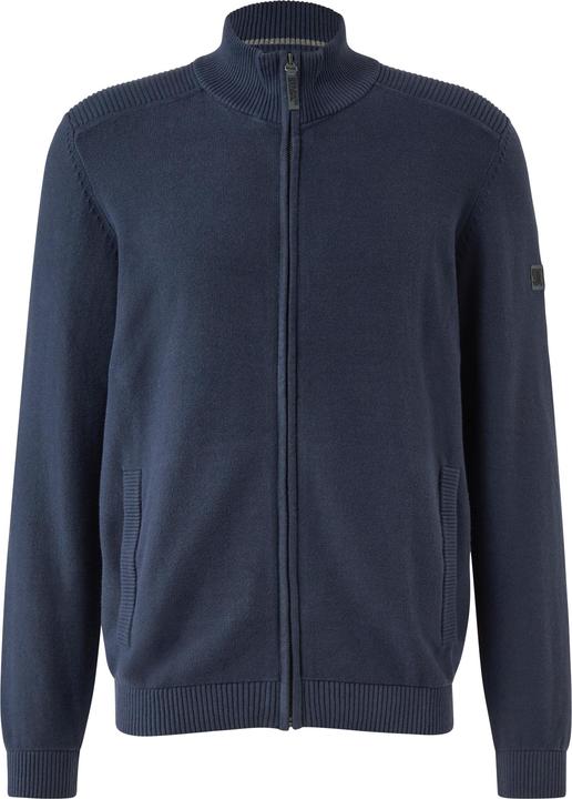 Produktbild s.Oliver Strickjacke Strukturmix-Strickjacke aus Baumwolle mit Stehkragen (M)